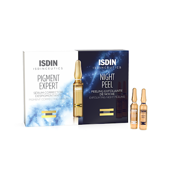 Sérum Isdin Corrector Despigmentante De Día Y Sérum Night Peel Exfoliante Pigment Expert Caja x 20 Ampolletas  