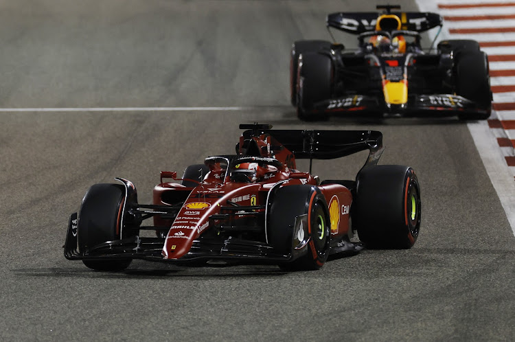 Ferrari's Charles Leclerc and Red Bull's Max Verstappen in action. Picture: REUTERS