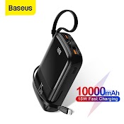 Sạc Dự Phòng Mini 10000Mah 15W Tích Hợp Cáp Iphone Và Typec Chính Hãng