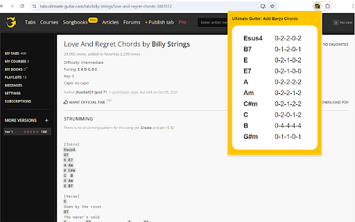 Ultimate Guitar: Add Banjo Chords