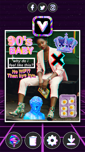 Aesthetic Photo Editor Vaporwave Stickers