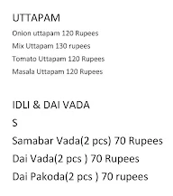 Dosa World menu 1