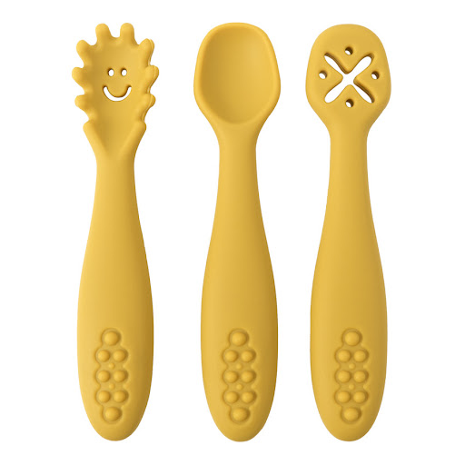 Title 6, 3 Silicone Spoons and Forks Baby Cutlery Set So...