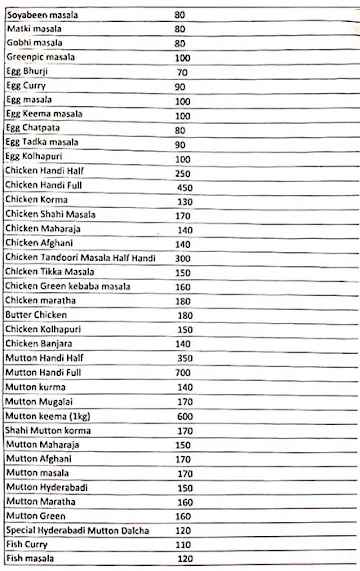 Puna Darbar Veg  Non-Veg menu 