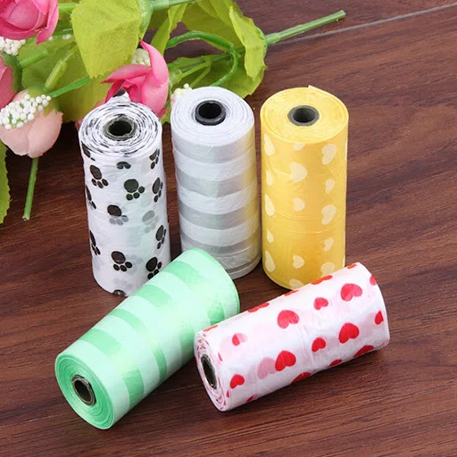 1 5 10 Rolls Pet Dog Waste Poop Bags Dispenser Collector Garbage Bag Puppy Cat Pooper Scooper Outdoor Clean Pets Supplie