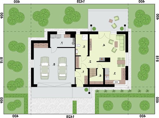 Trypolis 4 szkielet drewniany - Rzut parteru