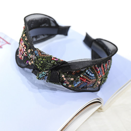 Title 5, Ethnic embroidered headband for women, a stylis...