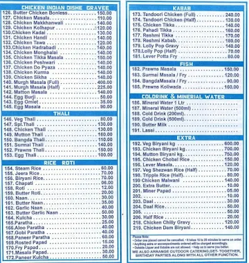 Hotel Sai Pooja menu 