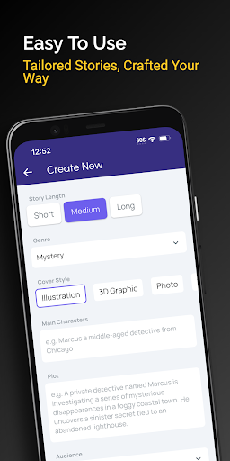 Screenshot AI Story Generator: Novel AI