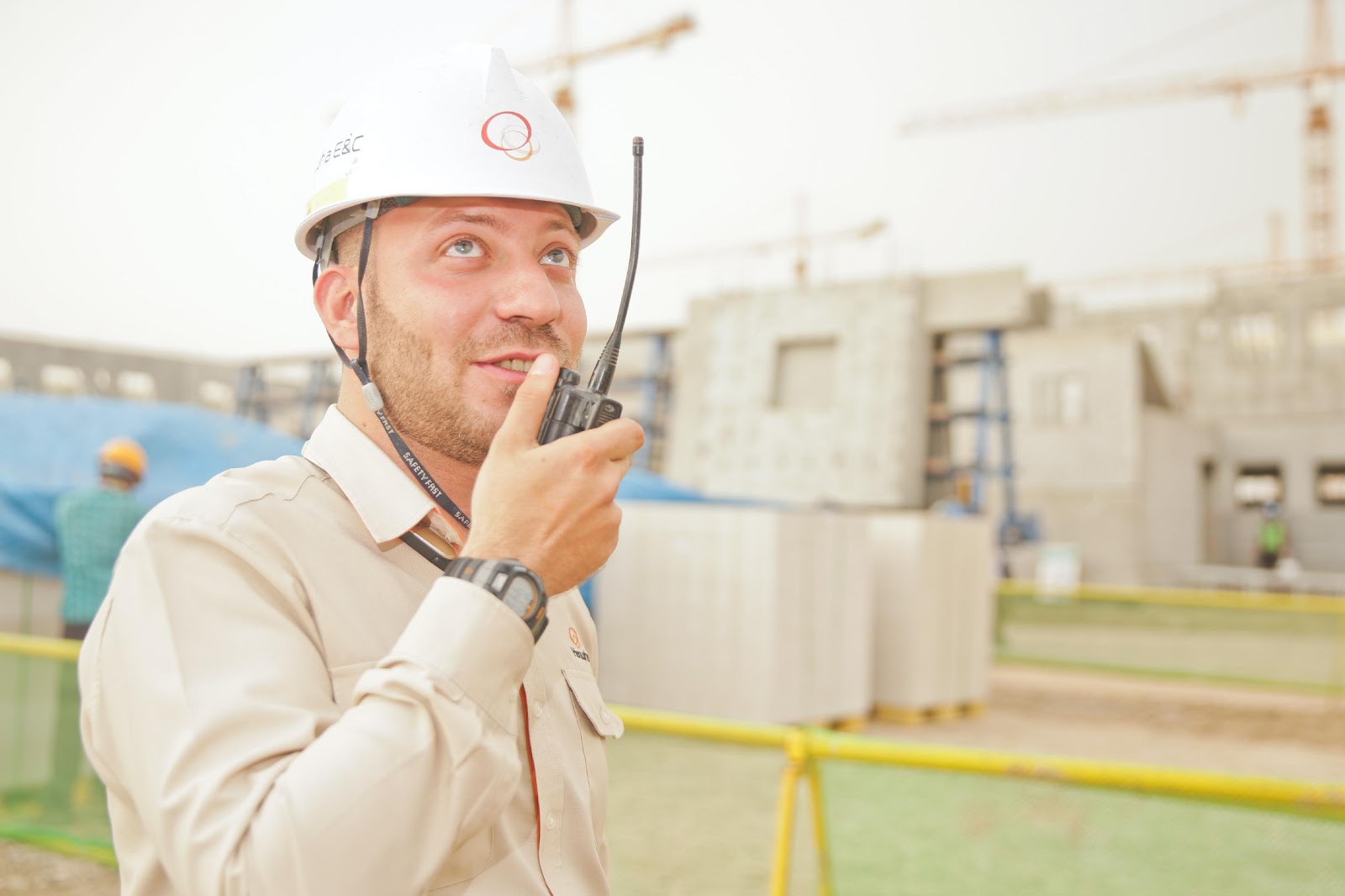 plant manager on a radio