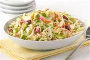 An apple a day coleslaw with dressing