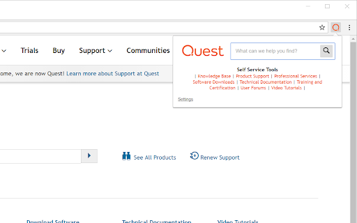 Quest - Search KB chrome extension