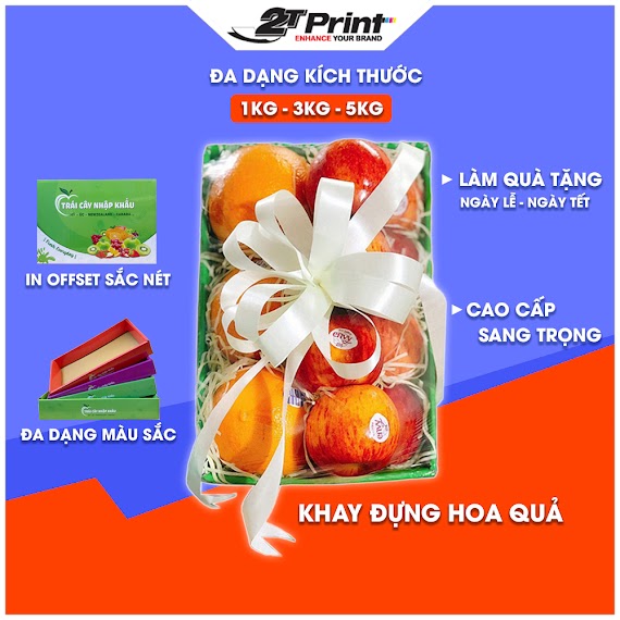 Khay Giấy Đựng Hoa Quả, Trái Cây Nhập Khẩu Đủ Size 1Kg, 3Kg & 5Kg, Làm Hộp Đựng Trái Cây Quà Tặng Cứng Cáp, Sang Trọng