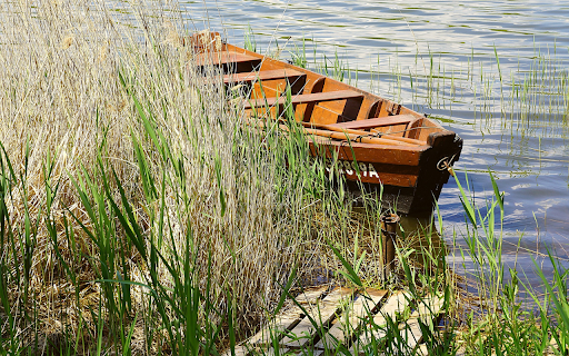 Wooden boat by the river screenshot 1