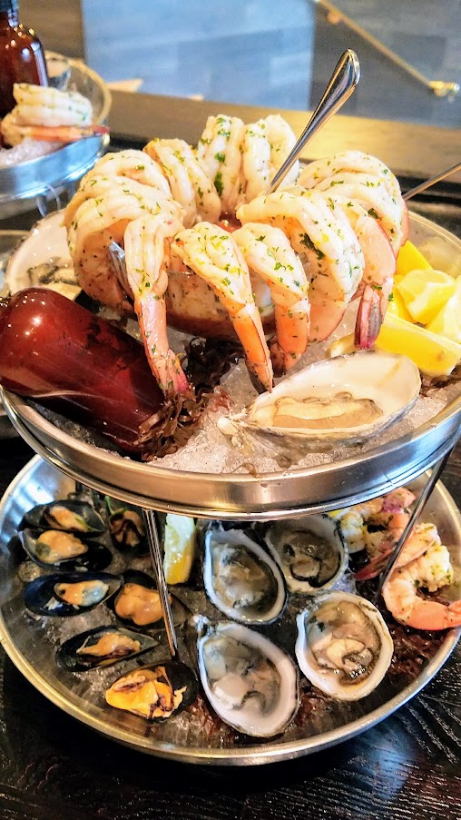 King Tide Fish and Shell, Portland. Seafood Tower, either Platters called KEDGE (1-2 people) or PLOW (3-6​ people)