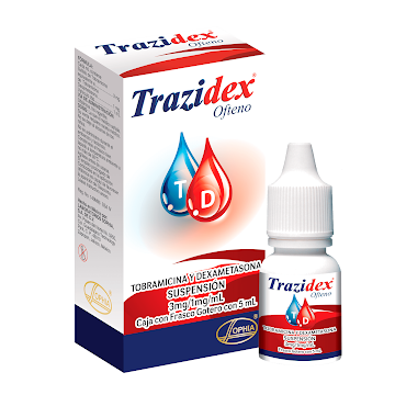 Trazidex Ofteno Tobramicina + Dexametasona 3mg/1mg Sophia Frasco x 5 ml  