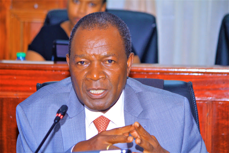 Treasury Cabinet Secretary Njuguna Ndung'u answers questions when he appeared before Finance committee in Parliament on April 5