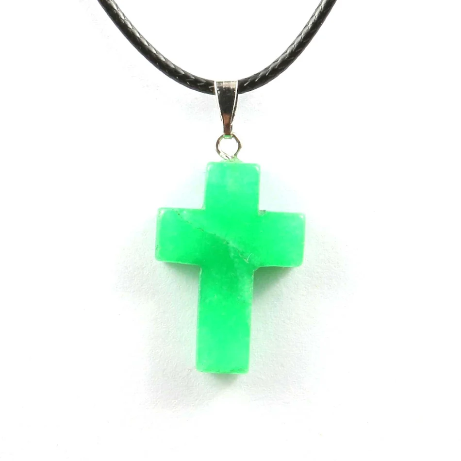 Fashion Natural Stone Cross Necklace Stylish Religious Jewelry for Men and Women Perfect Gift Durable and Elegant Access