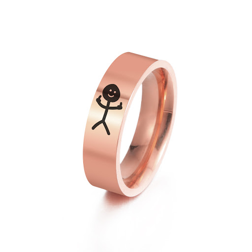Title 9, Villain 8MM Wide Stainless Steel Ring, Laser Ma...