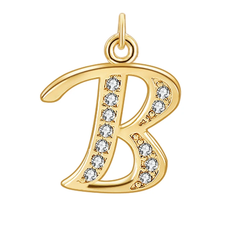 Colar e pulseira com pingente de 26 letras do alfabeto inglês incrustadas com diamantes criativos, perfeito para presentear com elegância.