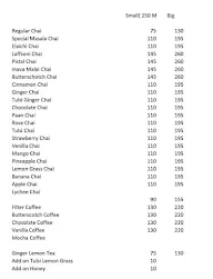 Chai Times menu 1