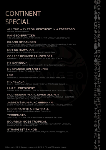 Pangeo menu 