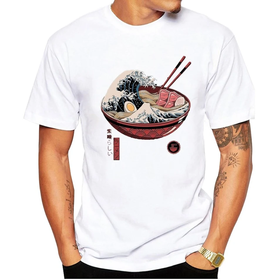 Illustration art japanese waves short sleeve