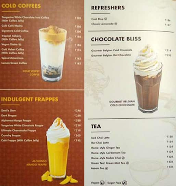 Cafe Coffee Day menu 