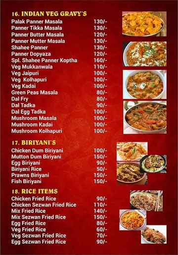 Trupthi Restaurant menu 