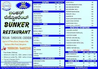 Bunker Restaurant menu 1