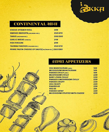 Hotel Thekka menu 