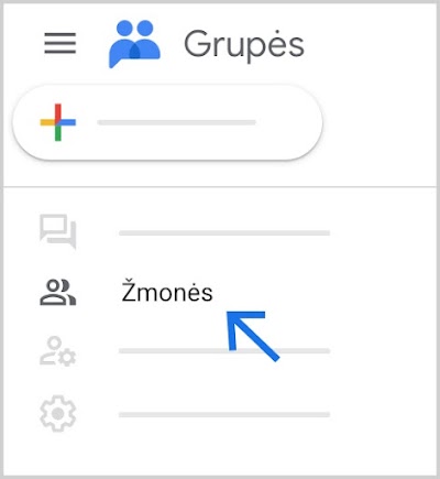 Kairėje raskite skiltį „Žmonės“.
