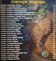 Rahat Darbar, Sakinaka menu 8