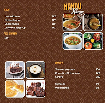 Sappaturaman Mess menu 