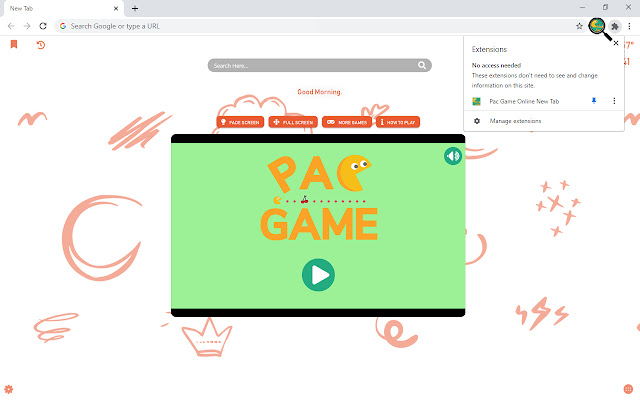 Pac Game Online New Tab