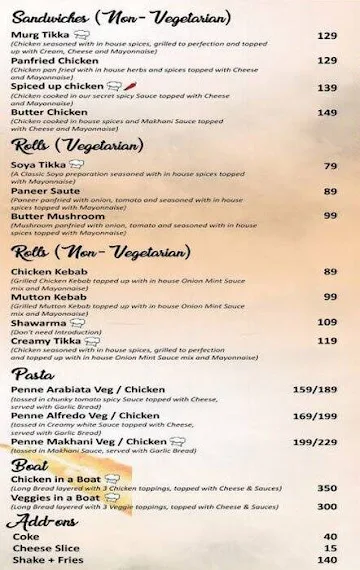 The Little Grill Cafe menu 