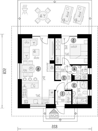 Dom Parterowy 26 - Rzut parteru