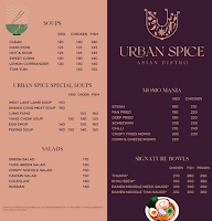 Urban Spice menu 1