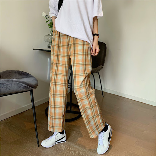 Title 11, High waist plaid casual pants offer a comfortab...