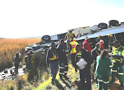 Ten people were killed, 11 sustained critical injuries and 54 minor to moderate injuries when a bus crashed on the N3 in Grootvlei on Sunday morning.