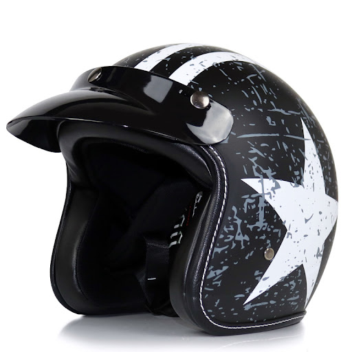Title 12, Retro Motorcycle Helmet Male Classic Style Comf...
