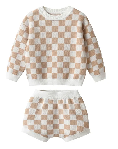 Kinderen katoenen geruite sweater s - 2