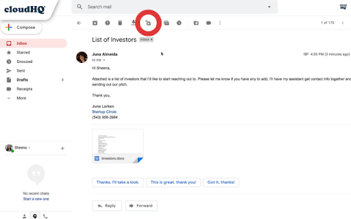 Save Emails to Google Drive by cloudHQ