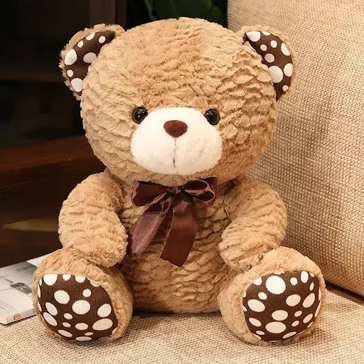 Title 17, Seated Polka Dot Teddy Bear Doll Plush Toy. Sof...