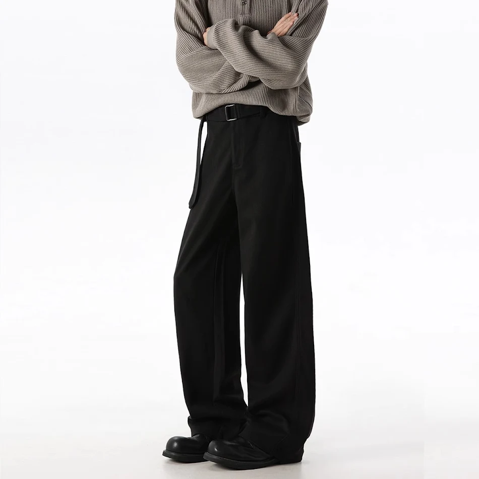 Solid Color Straight Loose Machete Wide Leg Leisure Pants. Comfortable and stylish, offering a relaxed fit and modern lo