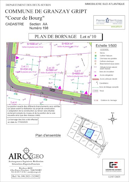 Vente terrain  560 m² à Granzay-Gript (79360), 49 500 €