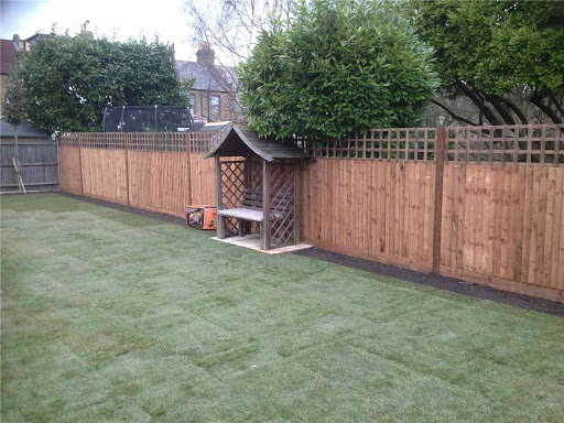 Close board fence plus turf