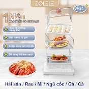 [Mã Bmlt100 Giảm Đến 100K Đơn 499K] Nồi Hấp Điện 3 Tầng Đa Năng Zolele Zm100, Dung Tích 24L