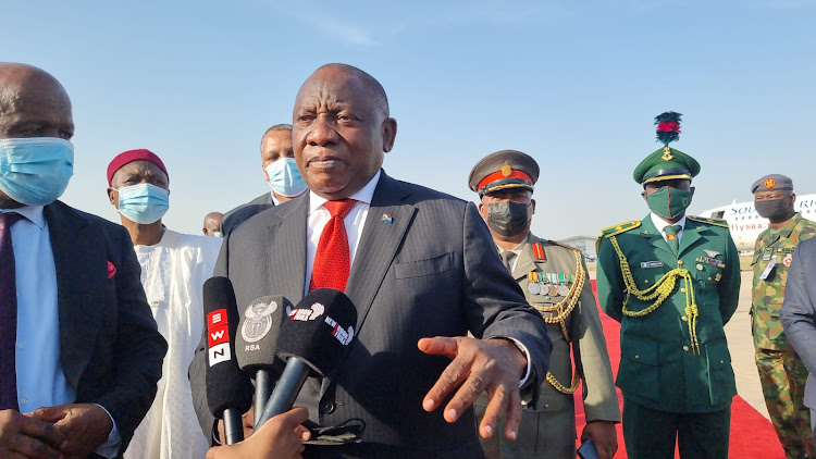 President Cyril Ramaphosa at the conclusion of his visit to Nigeria on Wednesday.