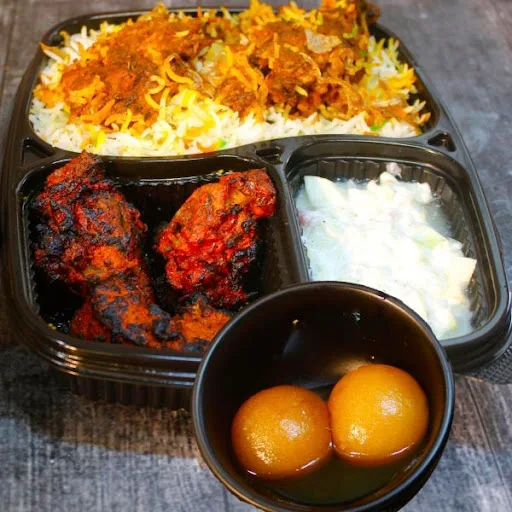 Chicken Dum Biryani + Chicken Kebab (3 pcs) + Dessert